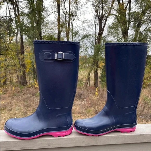 EUC Kamik Canadian Navy Pink Rain Boots SIZE 9 - Picture 3 of 7